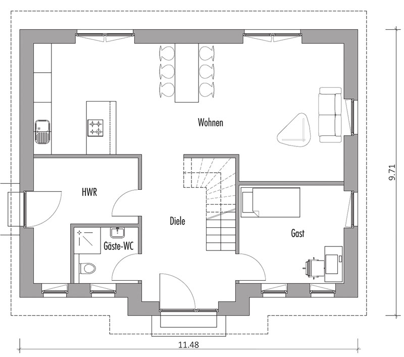 Grundrisszeichnung-Haus-Holtsee-EG