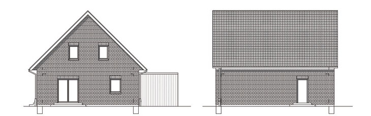 Haus-Rendsburg-Ansichtszeichnung-Ansicht Hausrückseite